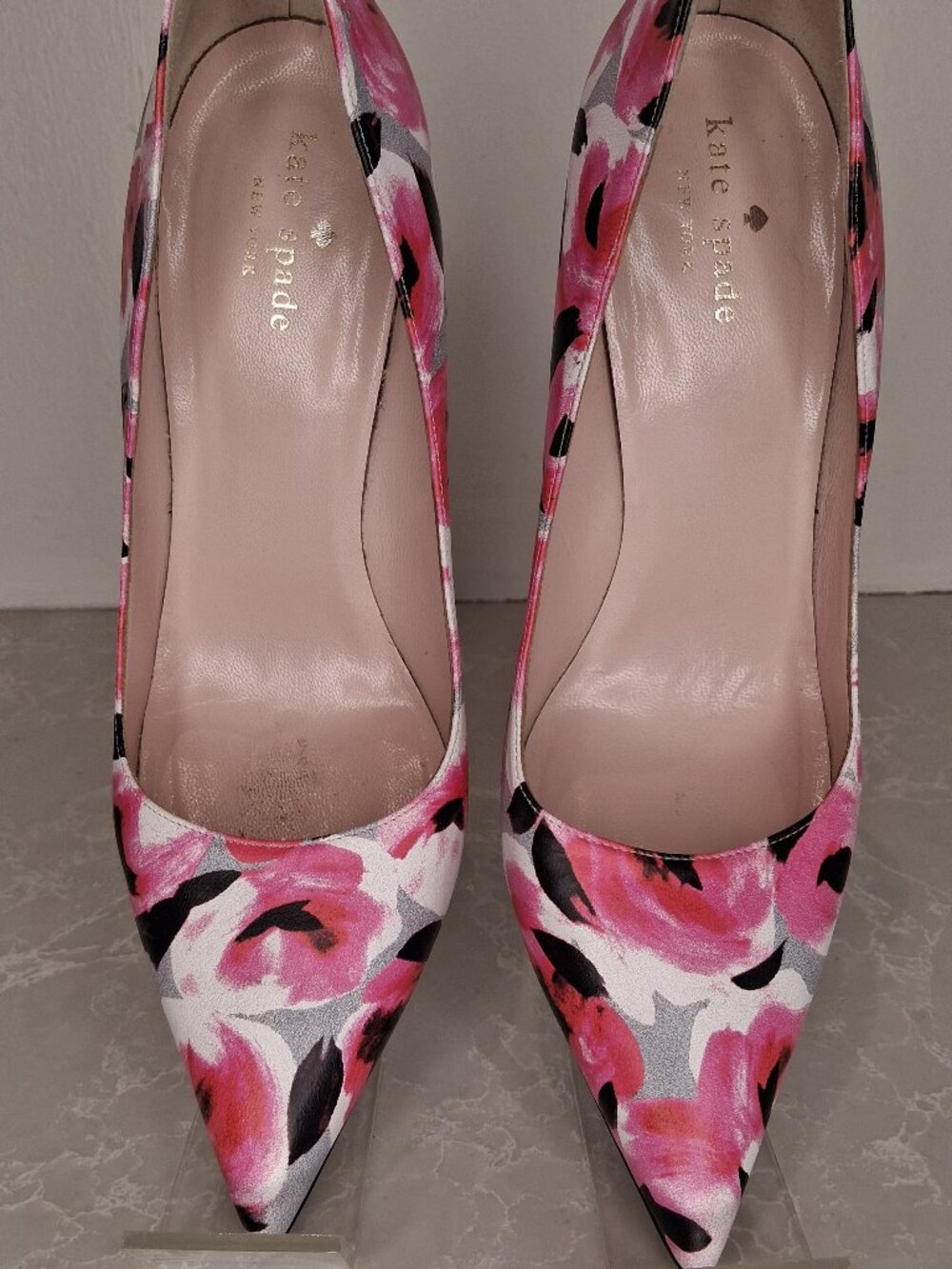 Kate Spade Rose Print Licorice Heel Pumps Size 8.5